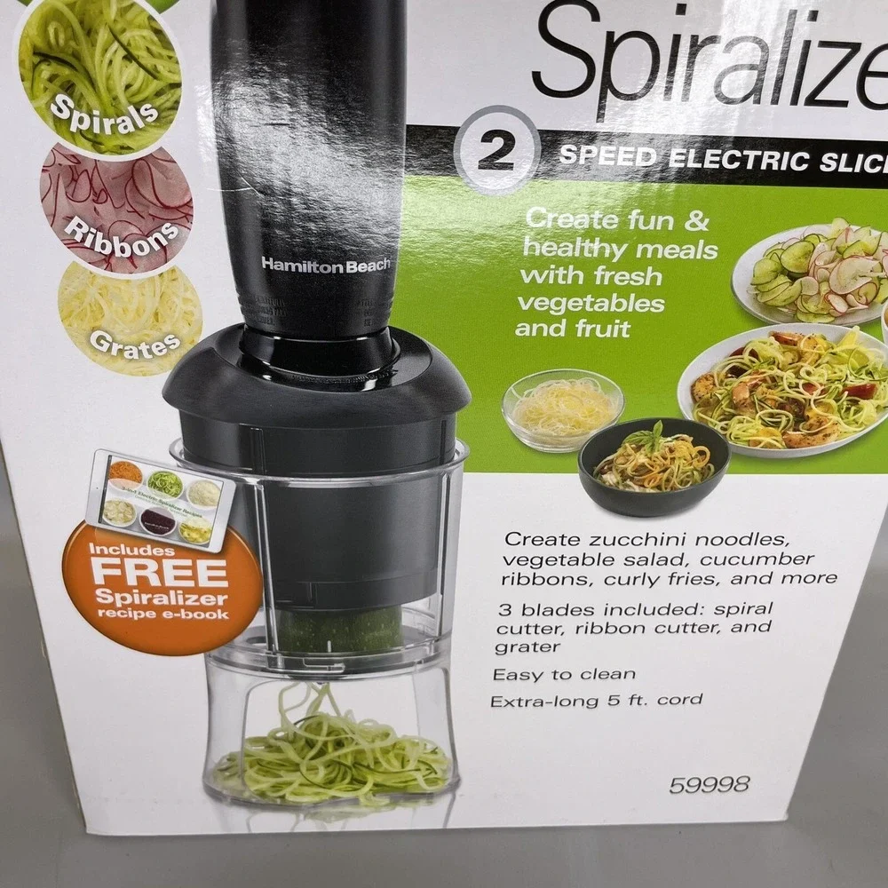 Hamilton Beach 3-in-1 Spiralizer 2 Speed‎ Electric Slicer 59998 - New